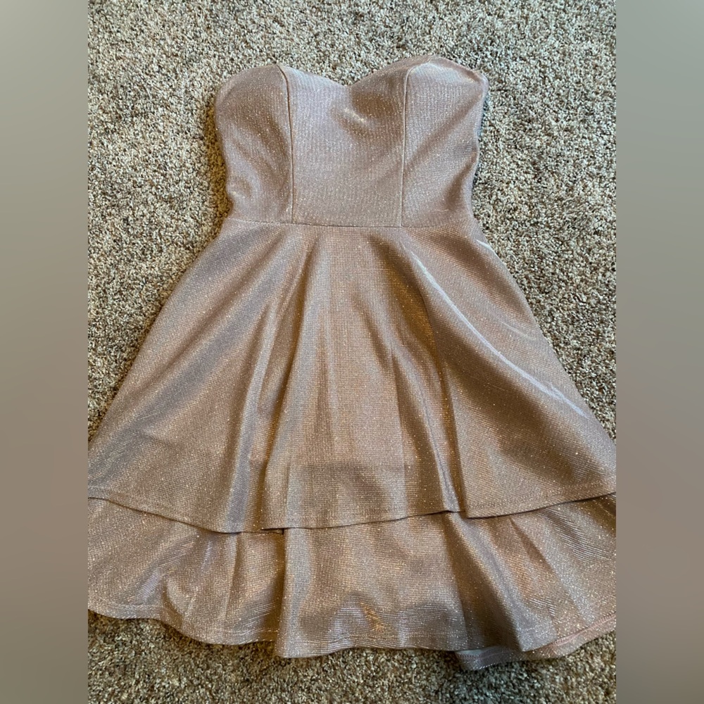 Pink shimmery mini dress